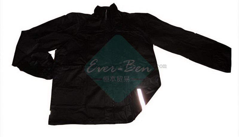 Black PVC waterproof motorcycle jacket-black pvc raincoat-mens plastic raincoat